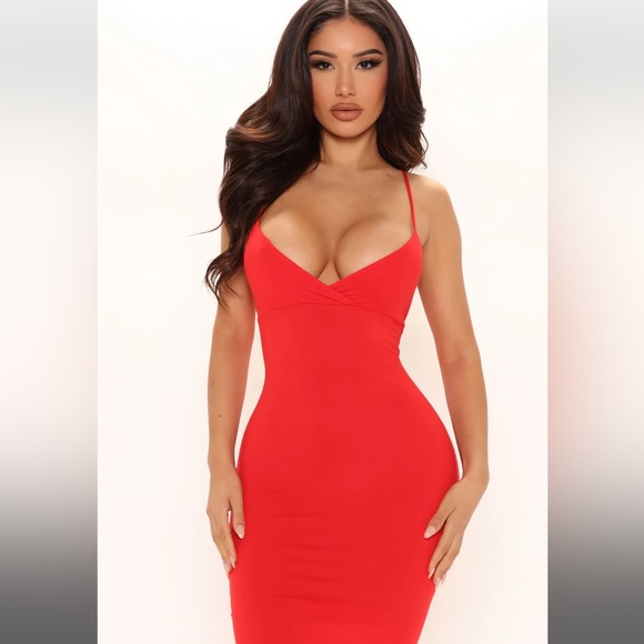 Fashion Nova Dresses & Skirts - NWT Fashion Nova Love it mini dress red sexy bodycon spaghetti strap